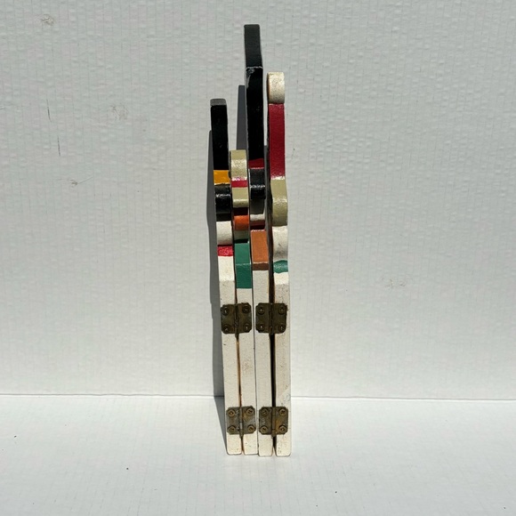 5 Panel Wooden Folding Snowman Decor Winter Holiday 13” - Picture 13 of 14